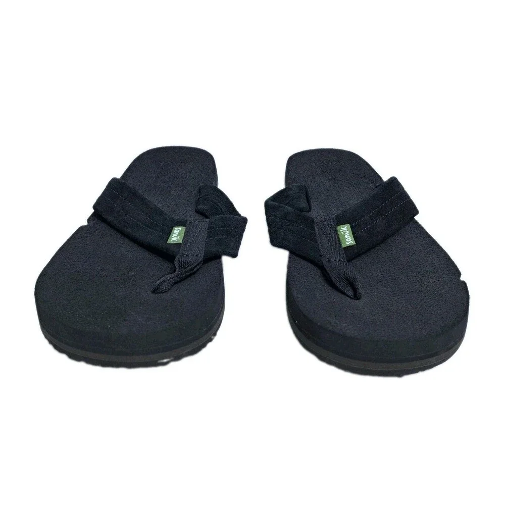 Sanuk Beer Cozy Coaster Flip-Flops Men’s Size 6 Black Beach Pool